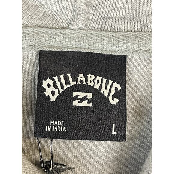 Billabong Hoodie Mens L Gray Flecker‎ Diego Solid Pockets Fleece Pullover Sweat - Picture 3 of 12